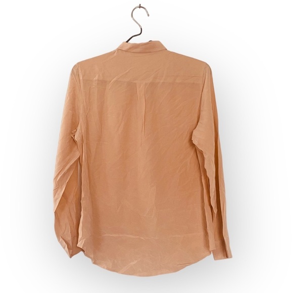 Everlane The Clean Silk Nude Pink Button Down Shirt Blouse Women’s Size Small - Picture 3 of 11